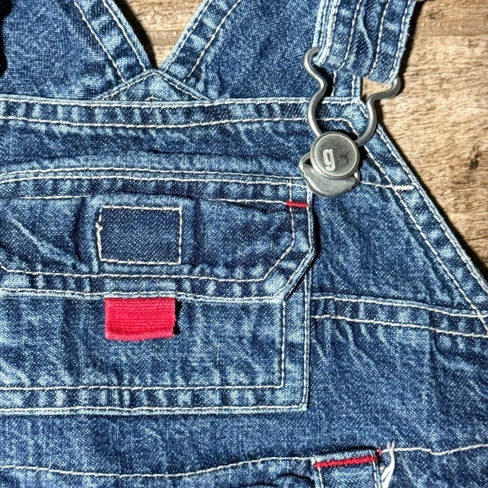 Gymboree Baby Vintage Y2K Blue Denim Bib Overalls, Medium Wash,‎ 3-6 mo